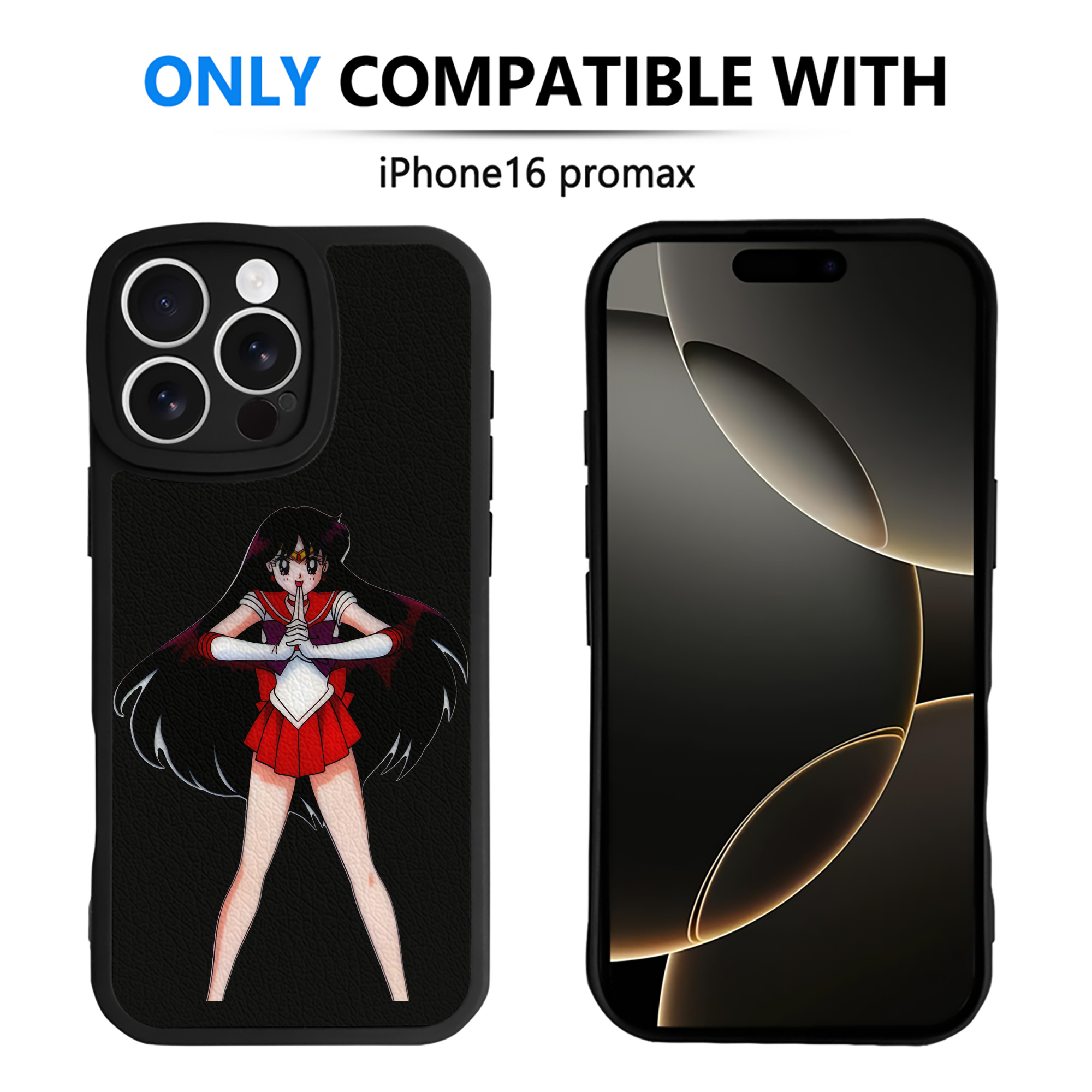 （画像用） 美少女戦士セーラームーン 火野レイ ひの レイ Sailor Moon Hino Rei （セーラーマーズ,Sailor Mars） 【iPhone 16シリーズ対応】シリコンスマホケース（レザー調） 材質：シリコン